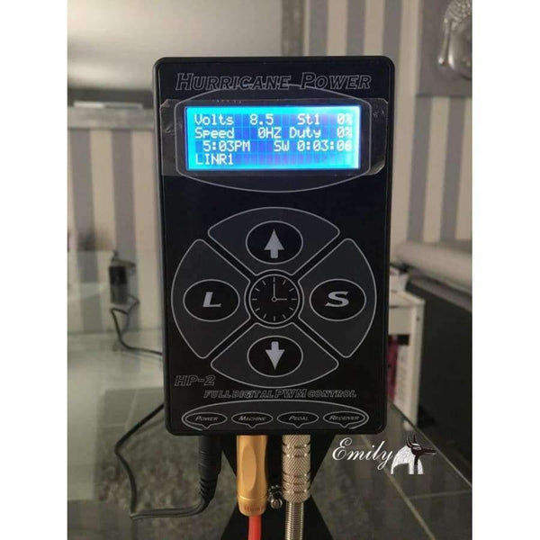 Planet Gates Professional Black HP-2 Hurricane Tattoo Power Supply Digital Dual LCD Display Tattoo Power Supply Machines Free Shipping