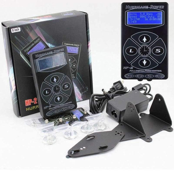 Planet Gates Professional Black HP-2 Hurricane Tattoo Power Supply Digital Dual LCD Display Tattoo Power Supply Machines Free Shipping