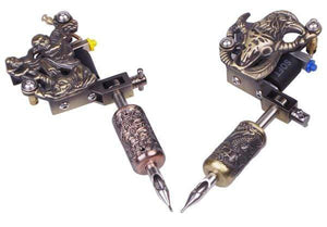 Planet Gates Professional Complete Tattoo Kit Machine Power Supply 2 guns 28 Color Inks Disposable Needles Tips Set for Beginner