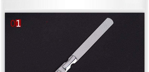 Planet Gates Professional Imports of stainless steel metal nail file Buffer Double Side manicure tools small rubbing polishing strip