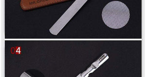 Planet Gates Professional Imports of stainless steel metal nail file Buffer Double Side manicure tools small rubbing polishing strip