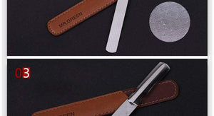 Planet Gates Professional Imports of stainless steel metal nail file Buffer Double Side manicure tools small rubbing polishing strip