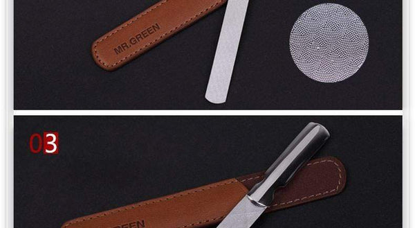 Planet Gates Professional Imports of stainless steel metal nail file Buffer Double Side manicure tools small rubbing polishing strip