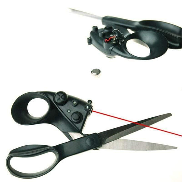Planet Gates Professional Laser Guided Sewing Scissors DIY Infrared Positioning Laser Stainless Steel Scissors For Needlework Sewing Supplies (black)