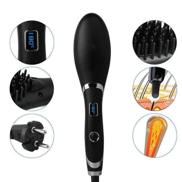 Planet Gates Professional  LED Hair Straightening Comb Brush Electrical Heated Styling Anion Care Anti Scald YF2018
