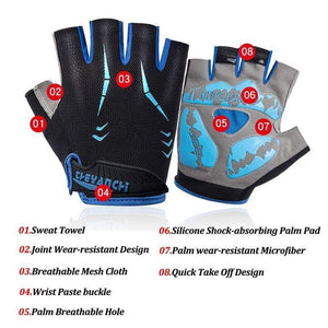 Planet Gates Professional Men Gym Fitness Gloves Women Half Finger Weightlifting Cycling Gloves Non-slip Summer Bicycle Bike Sport