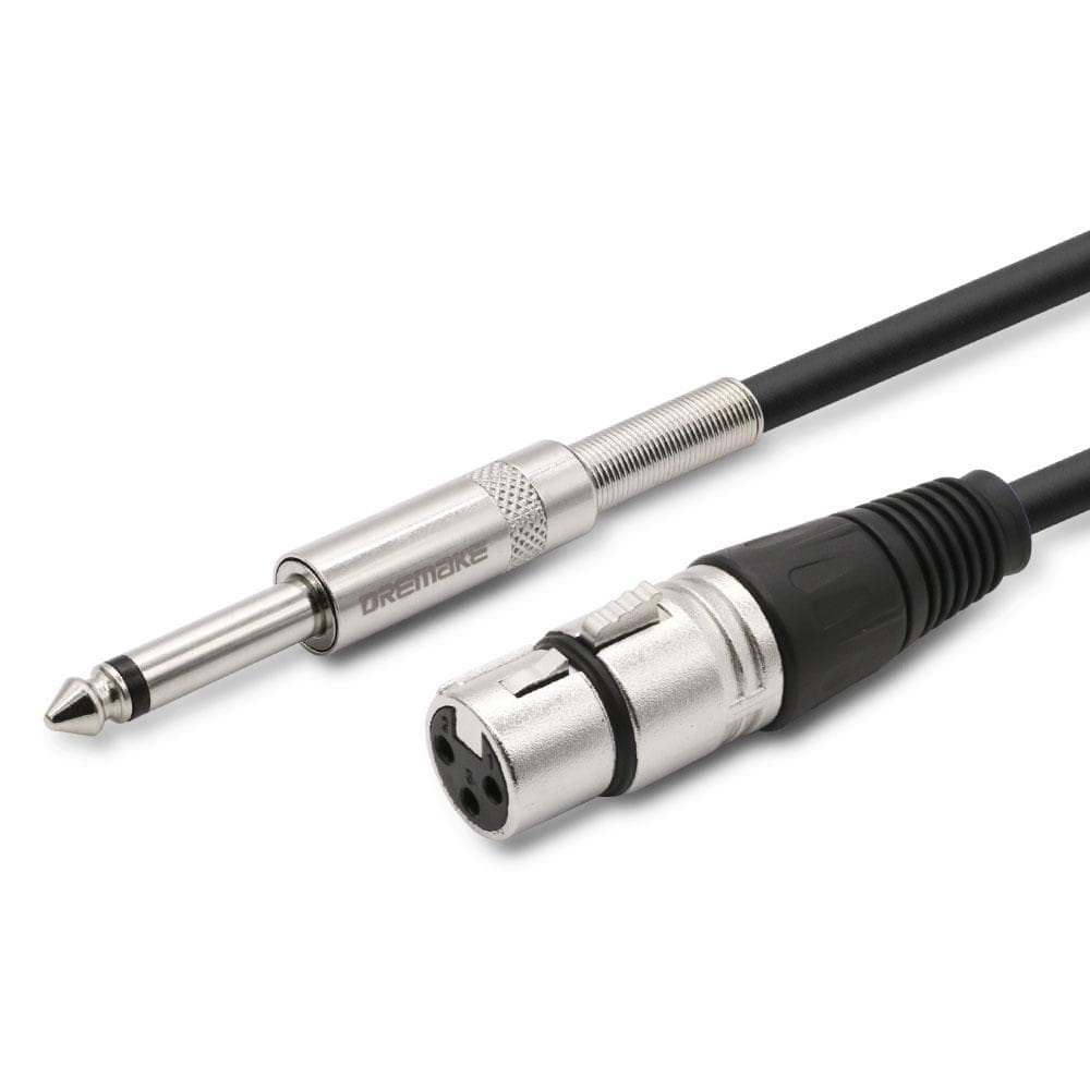 Planet Gates Professional Mic Cable 6.35mm (1/4") Male Mono Jack to 3 Pin XLR Microphone Female Patch Cord for Speaker Bass Amplifier