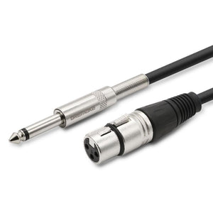 Planet Gates Professional Mic Cable 6.35mm (1/4") Male Mono Jack to 3 Pin XLR Microphone Female Patch Cord for Speaker Bass Amplifier