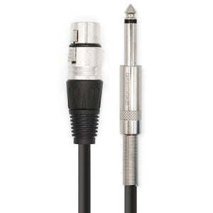 Planet Gates Professional Mic Cable 6.35mm (1/4") Male Mono Jack to 3 Pin XLR Microphone Female Patch Cord for Speaker Bass Amplifier