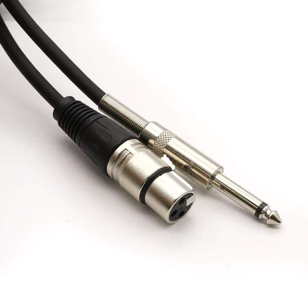 Planet Gates Professional Mic Cable 6.35mm (1/4") Male Mono Jack to 3 Pin XLR Microphone Female Patch Cord for Speaker Bass Amplifier