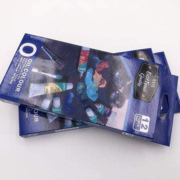Planet Gates Professional Oil Colors Paints Fine Painting Art Supplies 12 Colours 6 ML Tube Offer 2 Brush And 1 Palette  For Free