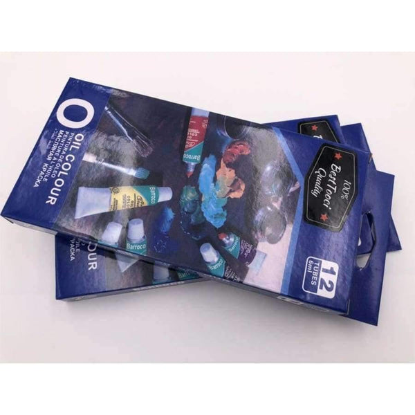 Planet Gates Professional Oil Colors Paints Fine Painting Art Supplies 12 Colours 6 ML Tube Offer 2 Brush And 1 Palette  For Free