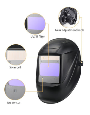 Planet Gates Professional Protective Welding Helmet Automatically Darkening Soldering Mask True Color Welder Cap 4 Arc Sensor for TIG MIG MMA