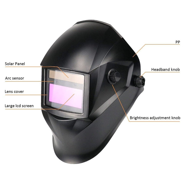 Planet Gates Professional Protective Welding Helmet Automatically Darkening Soldering Mask True Color Welder Cap 4 Arc Sensor for TIG MIG MMA