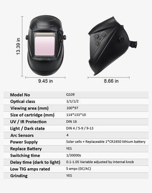 Planet Gates Professional Protective Welding Helmet Automatically Darkening Soldering Mask True Color Welder Cap 4 Arc Sensor for TIG MIG MMA