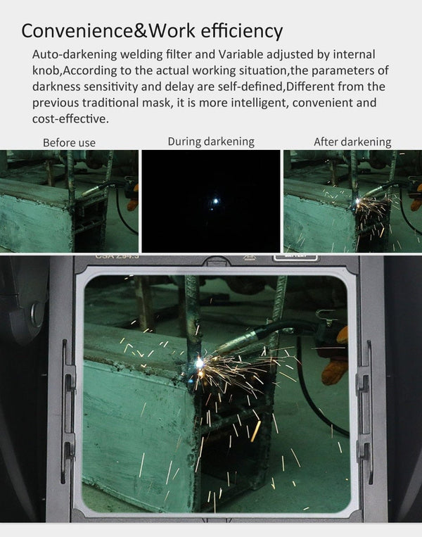 Planet Gates Professional Protective Welding Helmet Automatically Darkening Soldering Mask True Color Welder Cap 4 Arc Sensor for TIG MIG MMA