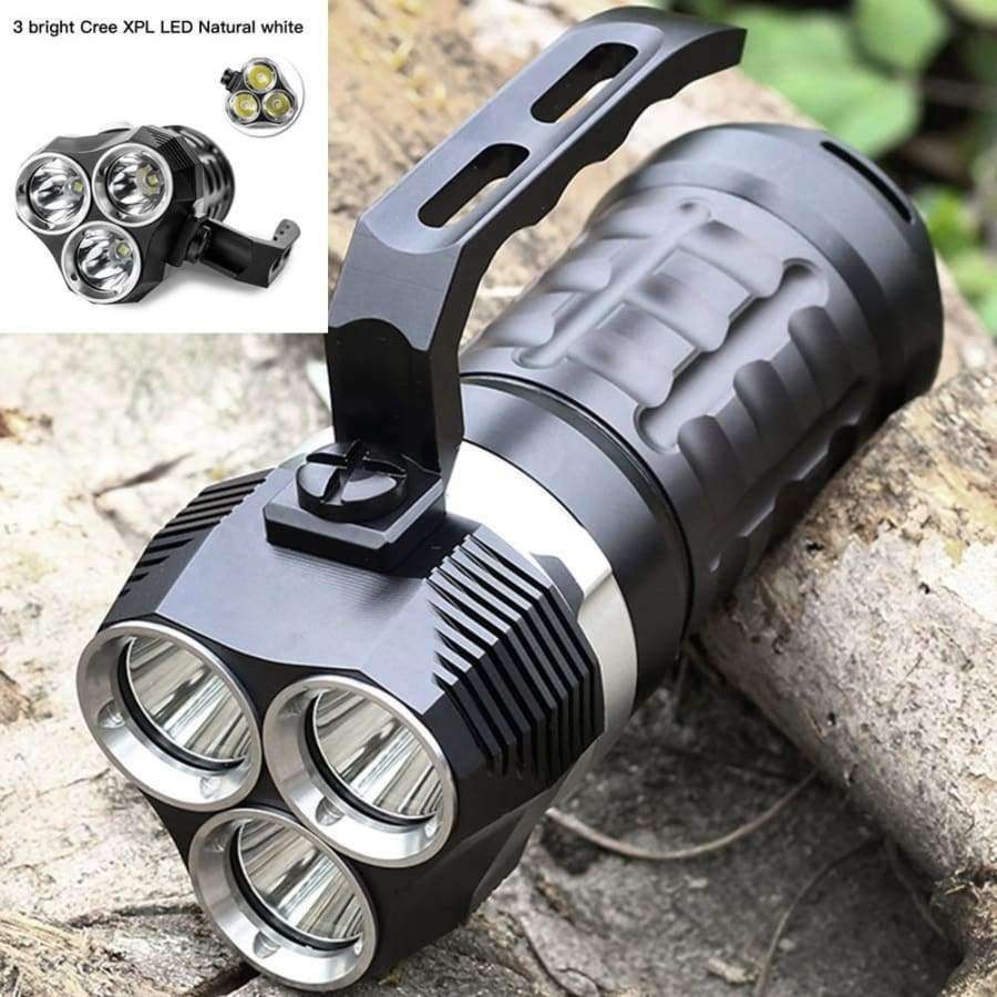 Planet Gates Professional Scuba Diving Flashlight Cree XPL 3000LM LED Light Underwater Searchlight 18650 Powerful LED Flashlight