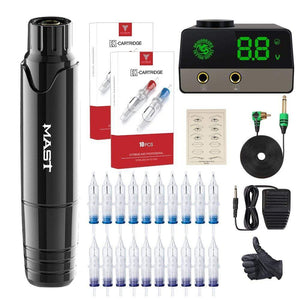Planet Gates Professional Tattoo Kit Permanent Makeup Machine Set Tattoo Rotary Pen LCD Power Supply for Tattoo Artist