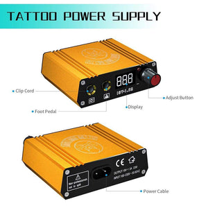 Planet Gates Professional Tattoo Kit Set Permanent Makeup Kit Rotary Machines Tattoo Power Supply Tattoo Needles Ink Complete Tools Supplies