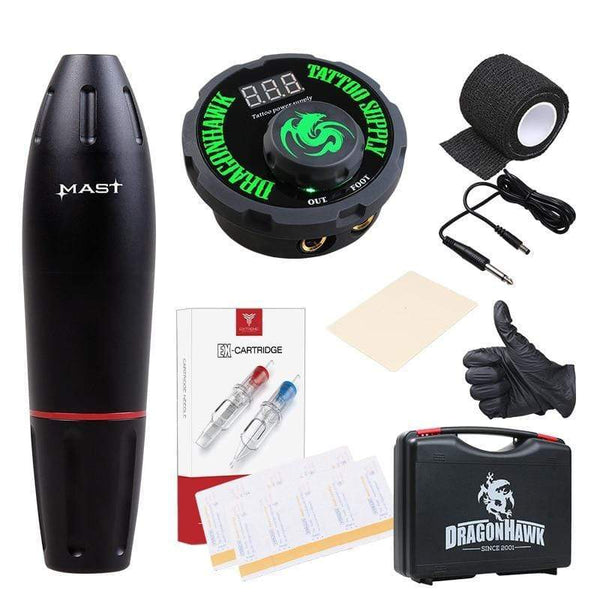 Planet Gates Professional Tattoo Kit Tattoo Rotary Pen Machine Mast Set Permanent Makeup Cartridge Needle Tattoo Body Art