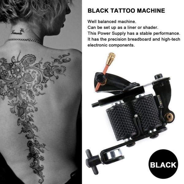 Planet Gates Professional Tattoo kits Set Pro Gun machine Power Pedal 10 Color ink sets power supply disposable needle Grip Tip US Plug New