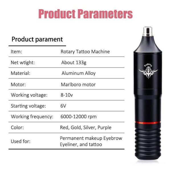 Planet Gates Professional Tattoo Machine Kit Complete Rotary Pen Set Tattoo Cartridge Needles For Permanent Makeup Eyebrow Tattoo Body Artist
