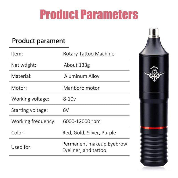 Planet Gates Professional Tattoo Machine Kit Complete Rotary Pen Set Tattoo Cartridge Needles For Permanent Makeup Eyebrow Tattoo Body Artist