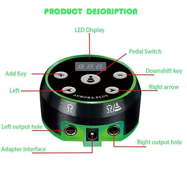 Planet Gates Professional Tattoo Machine Kit Tattoo LCD Power Supply Rotary Pen With Cartridges Needles Permanent Makeup for Tattoo Artist