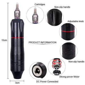 Planet Gates Professional Tattoo Machine Kit Tattoo Power Supply Rotary Pen With Cartridges Needles For Permanent Makeup Eyebrow Microblading