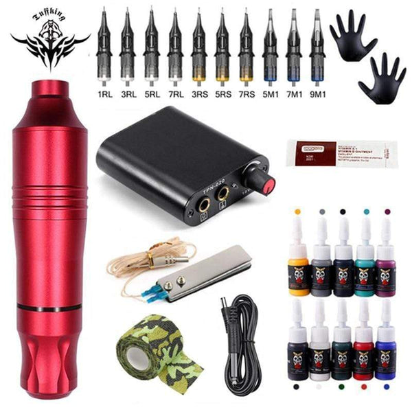 Planet Gates Professional Tattoo Machine Kit Tattoo Power Supply Rotary Tattoo Pen Machine With Cartridges Needle For Tattoo Beginners Artist