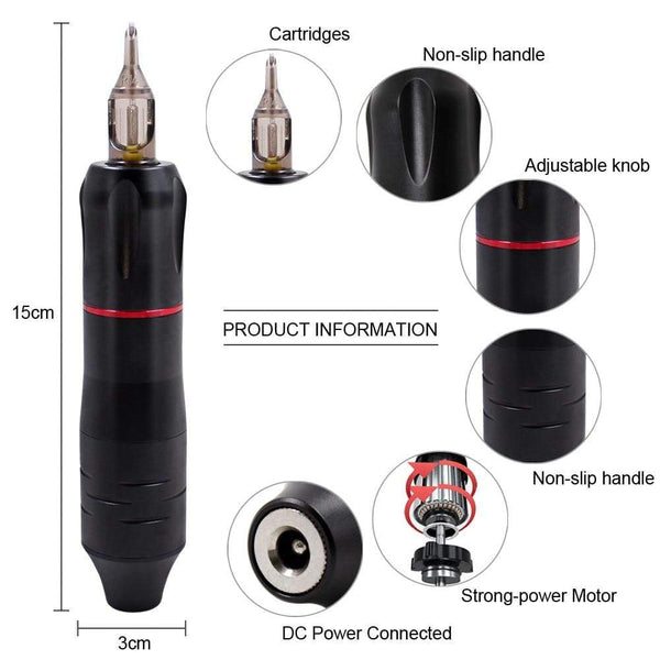 Planet Gates Professional Tattoo Machine Kit TP-5 Power Supply Tattoo Rotary Gun Digital Dual LCD Display Cartridges For Tattoo Artist Gift