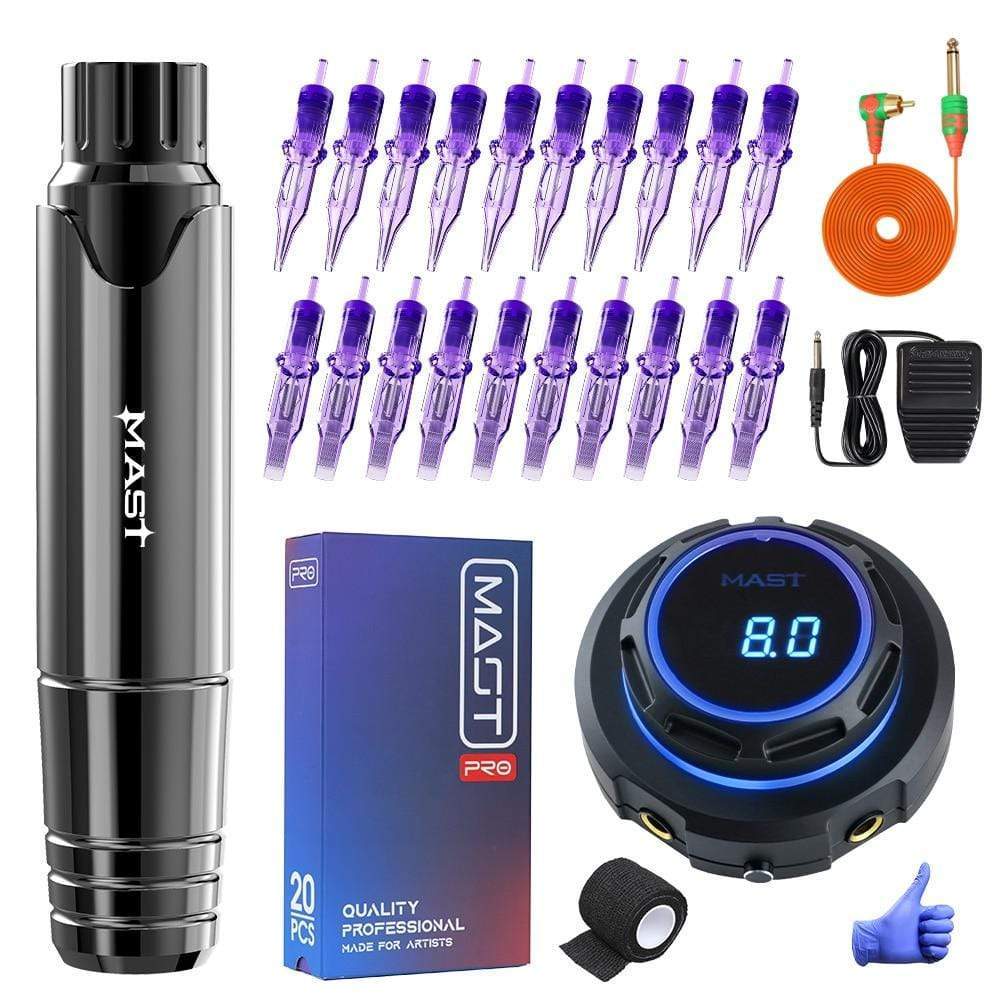 Planet Gates Professional Tattoo Machine MAST P10 Kit Tattoo Rotary Pen Set Tattoo Permanent Makeup LCD Power Supply for Tattoo Artist