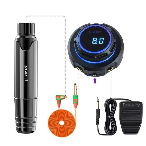 Planet Gates Professional Tattoo Machine MAST P10 Kit Tattoo Rotary Pen Set Tattoo Permanent Makeup LCD Power Supply for Tattoo Artist