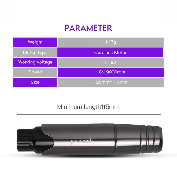 Planet Gates Professional Tattoo Machine MAST P10 Kit Tattoo Rotary Pen Set Tattoo Permanent Makeup LCD Power Supply for Tattoo Artist
