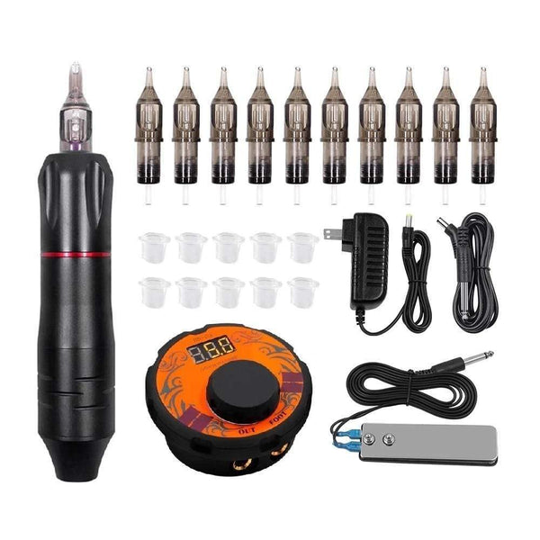 Planet Gates Professional Tattoo Machine Set Rotary Gun Tattoo Pen Needles Sets Permanent Makeup Machine Accessories Body Art Tattoo Supply