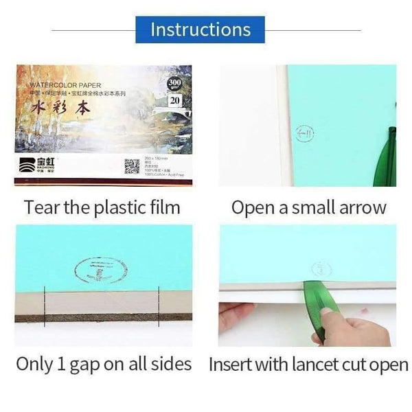 Planet Gates Professional Watercolor Paper 20Sheets Hand Painted Water Book for Artist Student Art Supplies