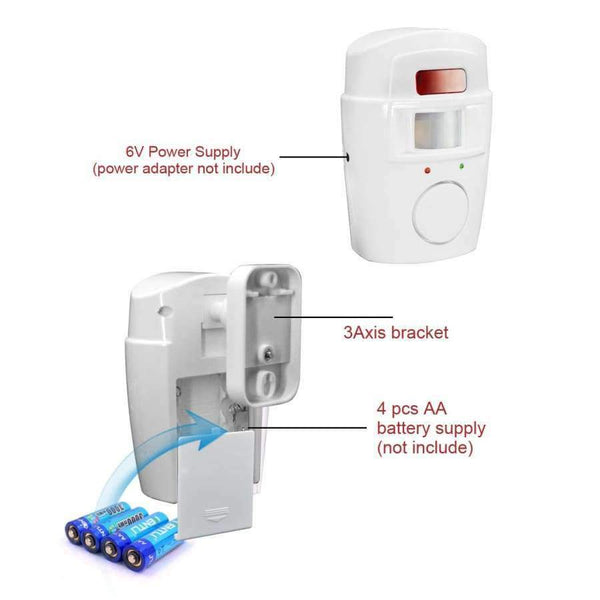 Planet Gates Protection Security Independent Infrared Alarm Wireless Motion Detector White Color Infrared Ray Remote Control For Home Alarms