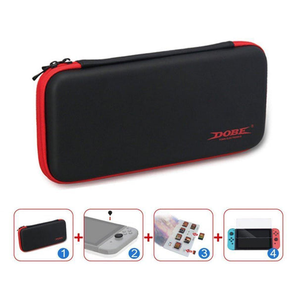 Planet Gates Protective Kit EVA Case Tempered Glass Protector Kit for Nintendo Switch