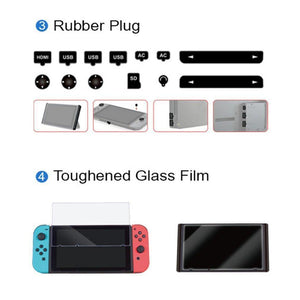 Planet Gates Protective Kit EVA Case Tempered Glass Protector Kit for Nintendo Switch