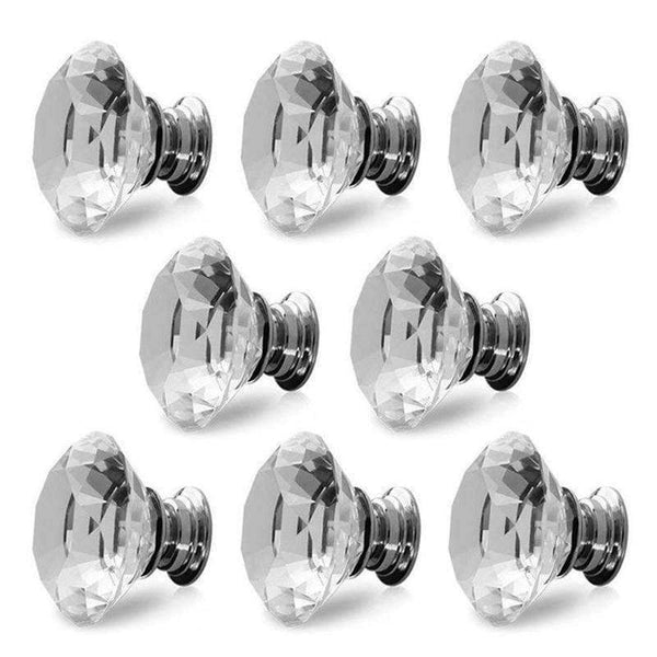 Planet Gates PRWMAN 5Pcs Diamond Crystal Glass Door Drawer Cabinet Wardrobe Pull Handle Knob 40mm Kitchen Furniture Accessories