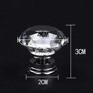 Planet Gates PRWMAN 5Pcs Diamond Crystal Glass Door Drawer Cabinet Wardrobe Pull Handle Knob 40mm Kitchen Furniture Accessories