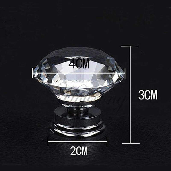 Planet Gates PRWMAN 5Pcs Diamond Crystal Glass Door Drawer Cabinet Wardrobe Pull Handle Knob 40mm Kitchen Furniture Accessories