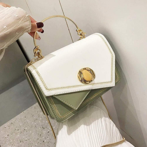 PU Leather Crossbody Bags For Women  Small Contrast Color Shoulder Messenger Bag Female Totes