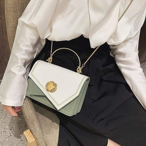 PU Leather Crossbody Bags For Women  Small Contrast Color Shoulder Messenger Bag Female Totes