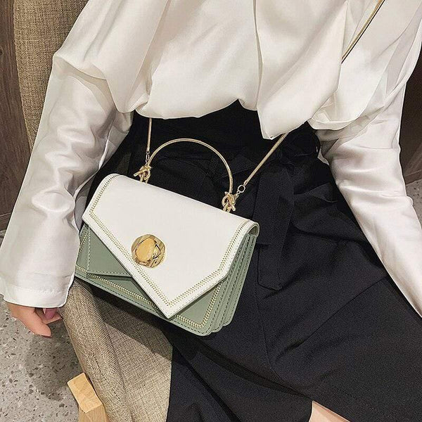 PU Leather Crossbody Bags For Women  Small Contrast Color Shoulder Messenger Bag Female Totes