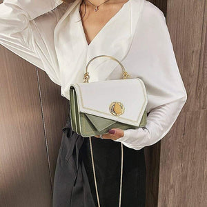 PU Leather Crossbody Bags For Women  Small Contrast Color Shoulder Messenger Bag Female Totes