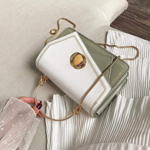 PU Leather Crossbody Bags For Women  Small Contrast Color Shoulder Messenger Bag Female Totes