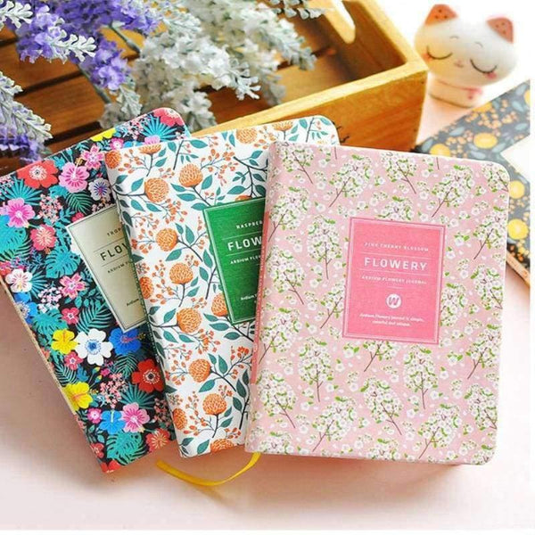 Planet Gates PU Leather Floral Flower Schedule Book Diary Weekly Planner Notebook School Office Writing Pads Stationery Supplies