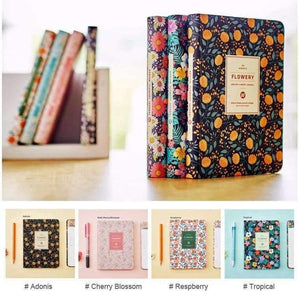 Planet Gates PU Leather Floral Flower Schedule Book Diary Weekly Planner Notebook School Office Writing Pads Stationery Supplies