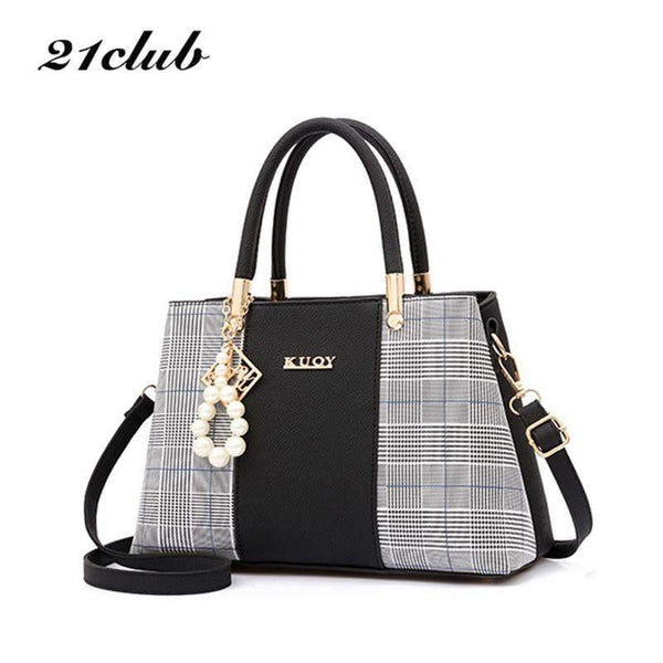 Planet Gates PU Leather Large Capacity Woman Handbag Grid Shoulder Bag Fashion Casual Luxury Designer Crossbody Women Handbags